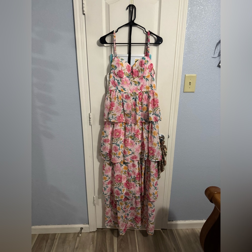 Floral Dress with Ruffle Details